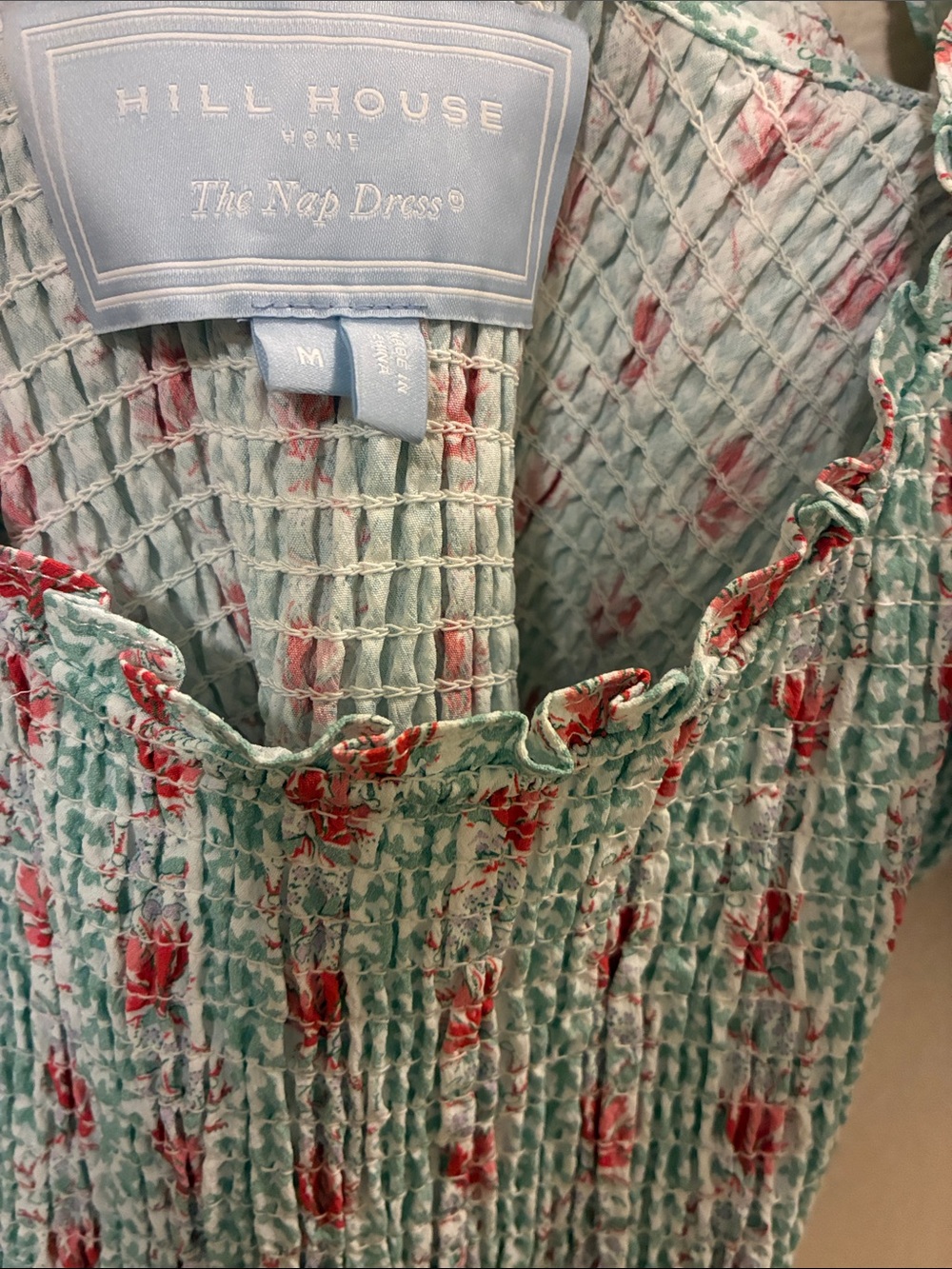 Hill House Mint Green Dress with Pink Floral Print - Picture 4 of 7